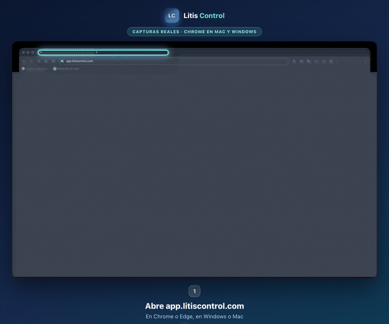 Cómo instalar Litis Control en la computadora con Chrome o Edge